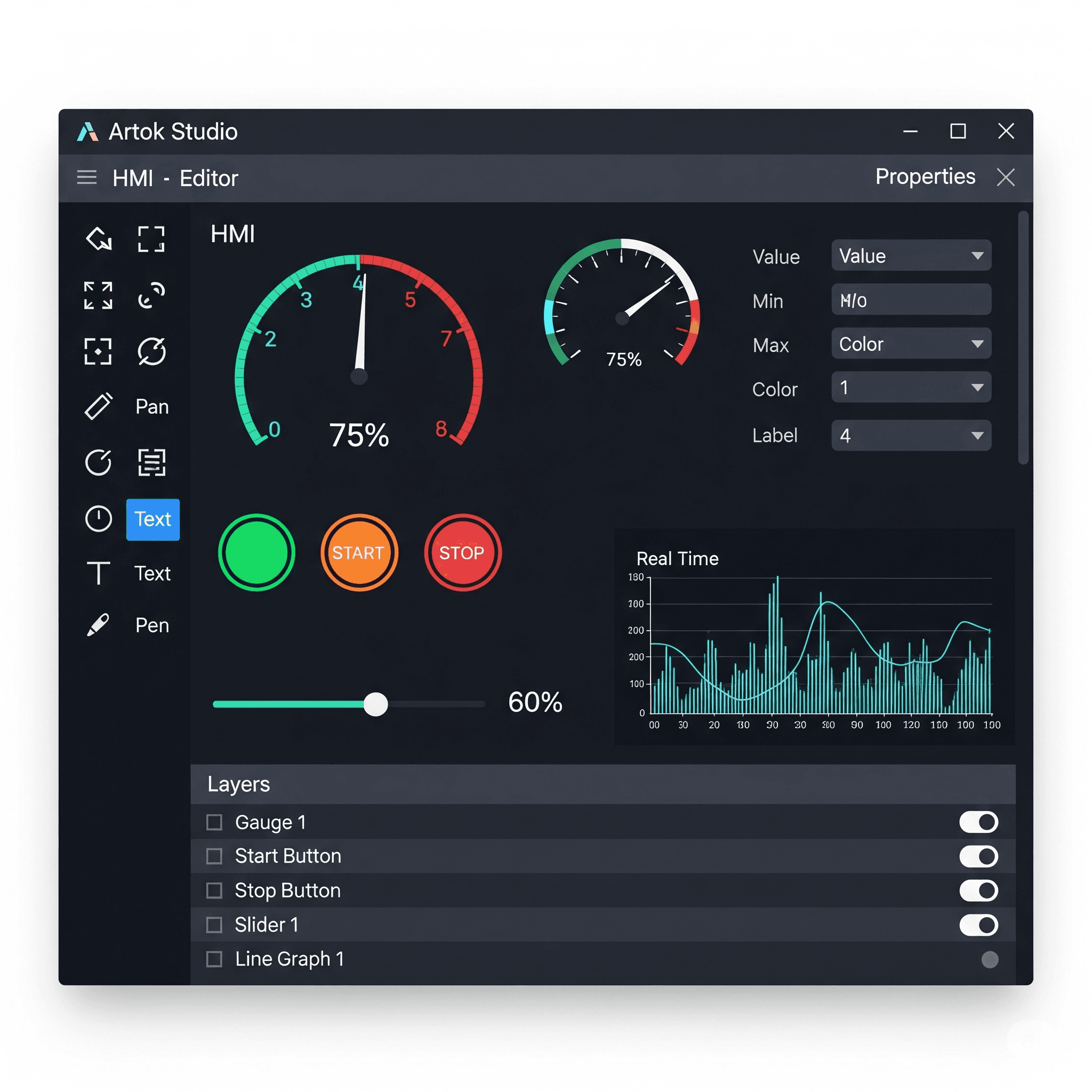 Artok Studio GUI Editor Screenshot