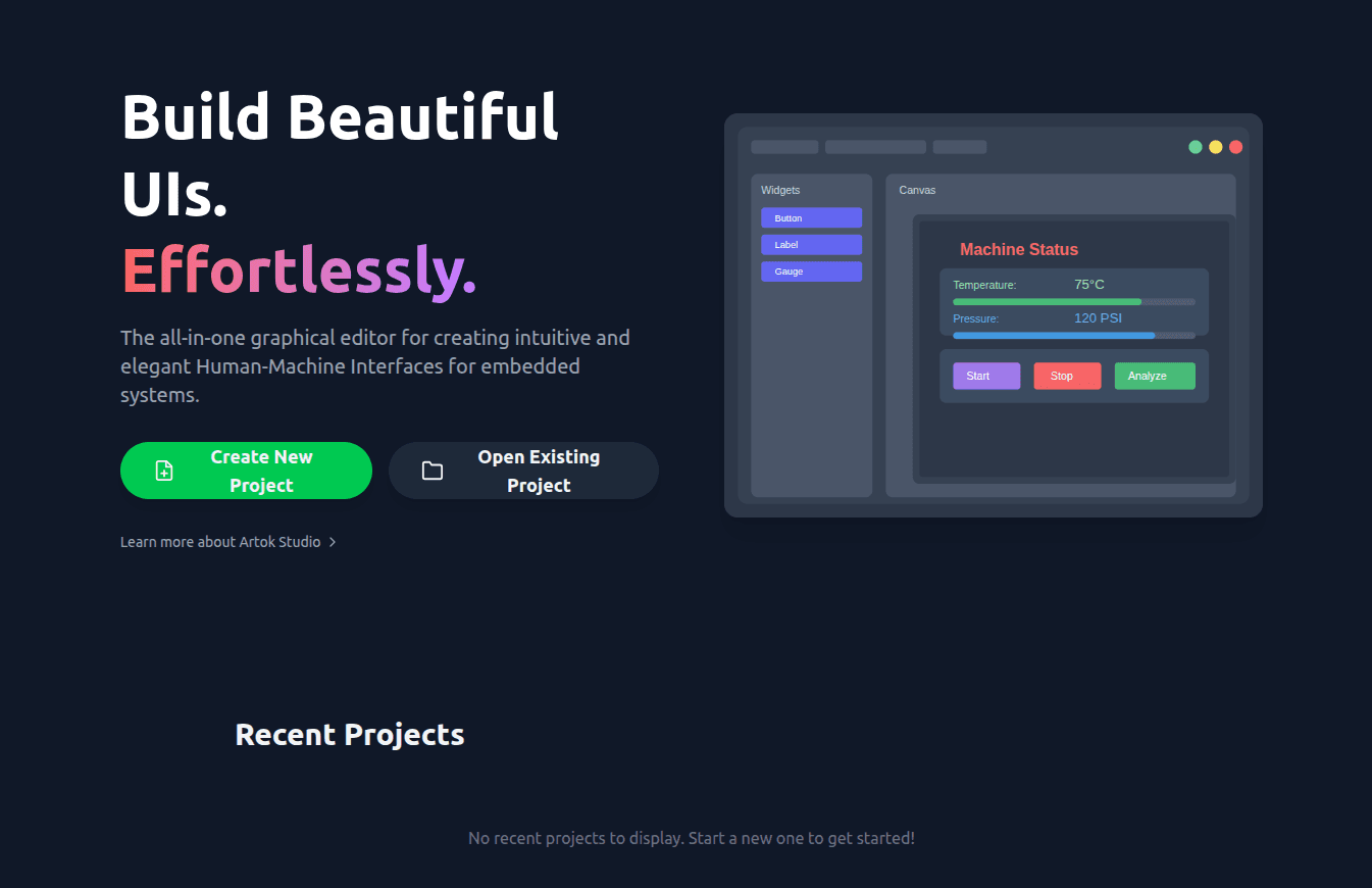 Artok Studio GUI Editor Screenshot
